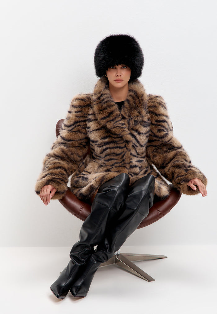 Faux Fur Winter Hat – Black