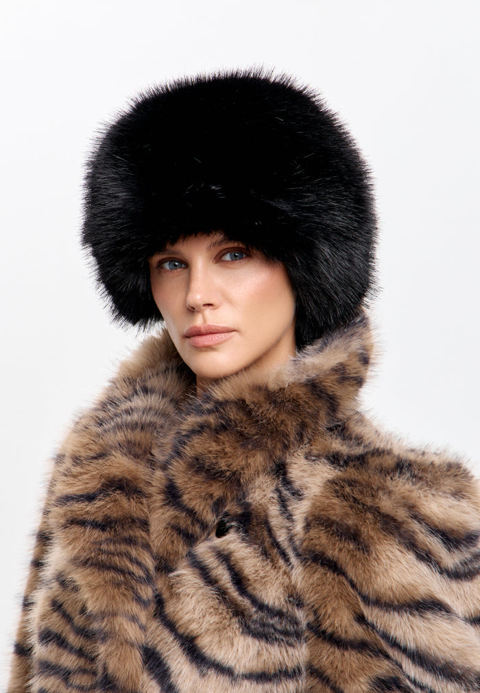 Faux Fur Winter Hat – Black