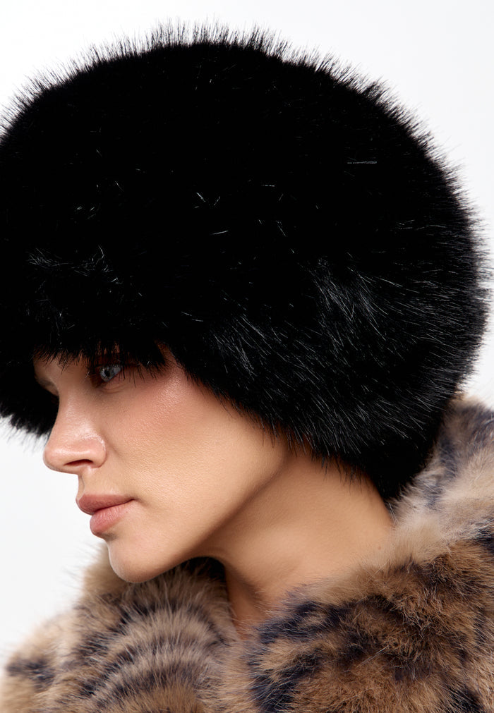 Faux Fur Winter Hat – Black