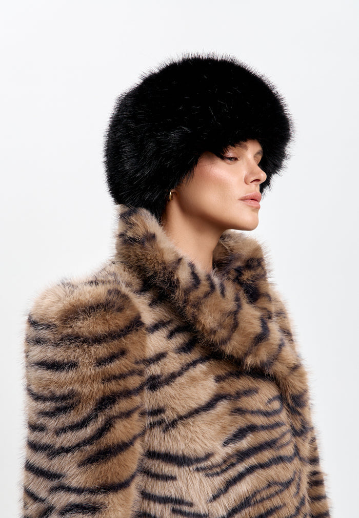 Faux Fur Winter Hat – Black