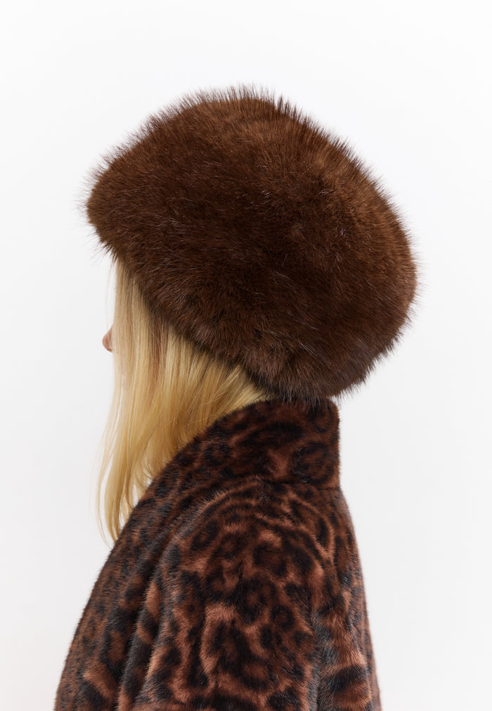 Faux Fur Winter Hat – Brown