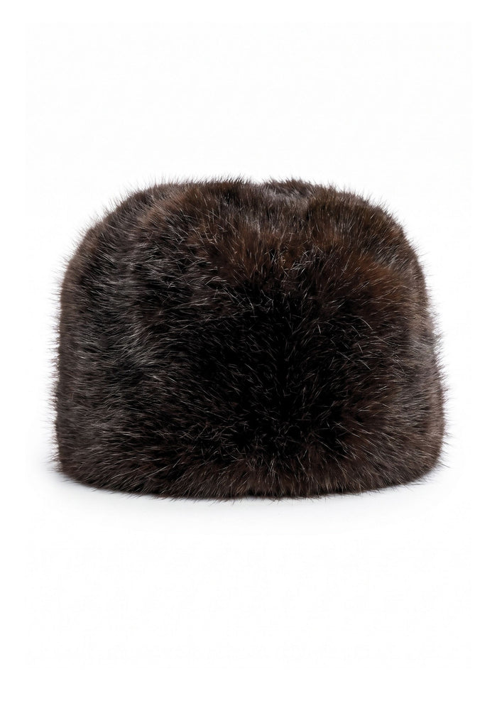 Faux Fur Winter Hat – Dark Brown