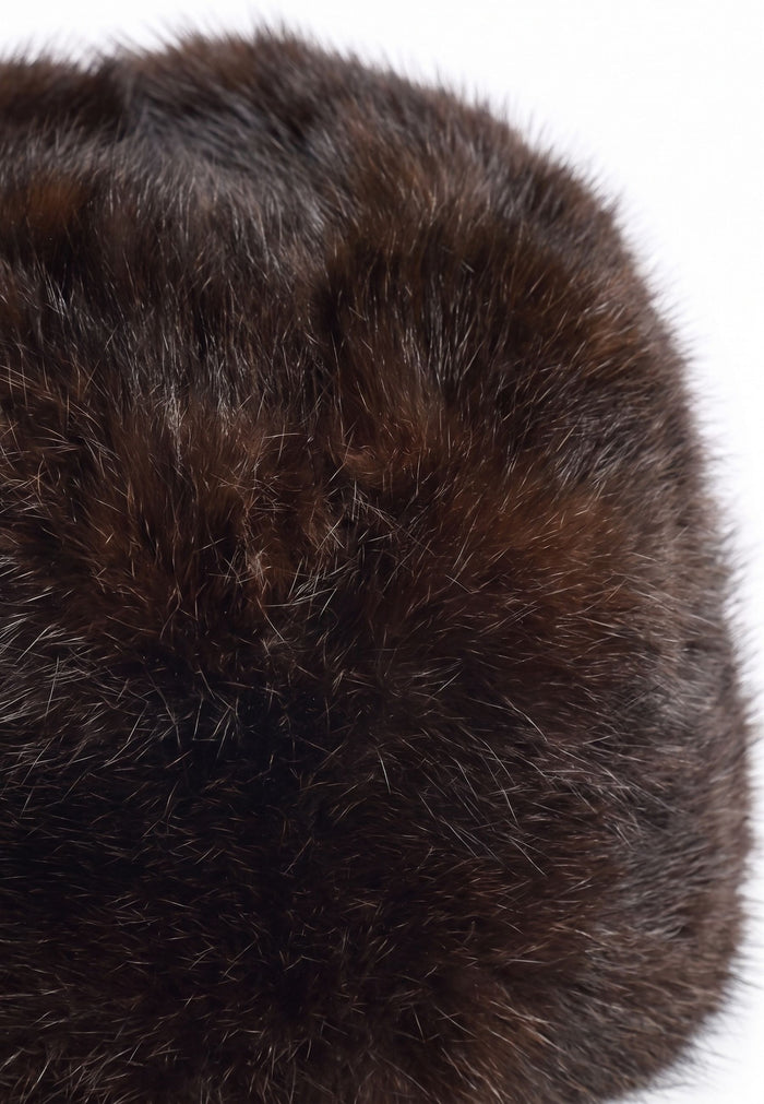 Faux Fur Winter Hat – Dark Brown