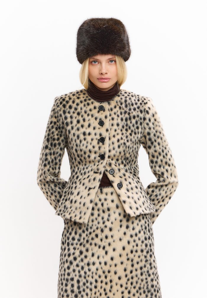 Faux Fur Winter Hat – Dark Brown
