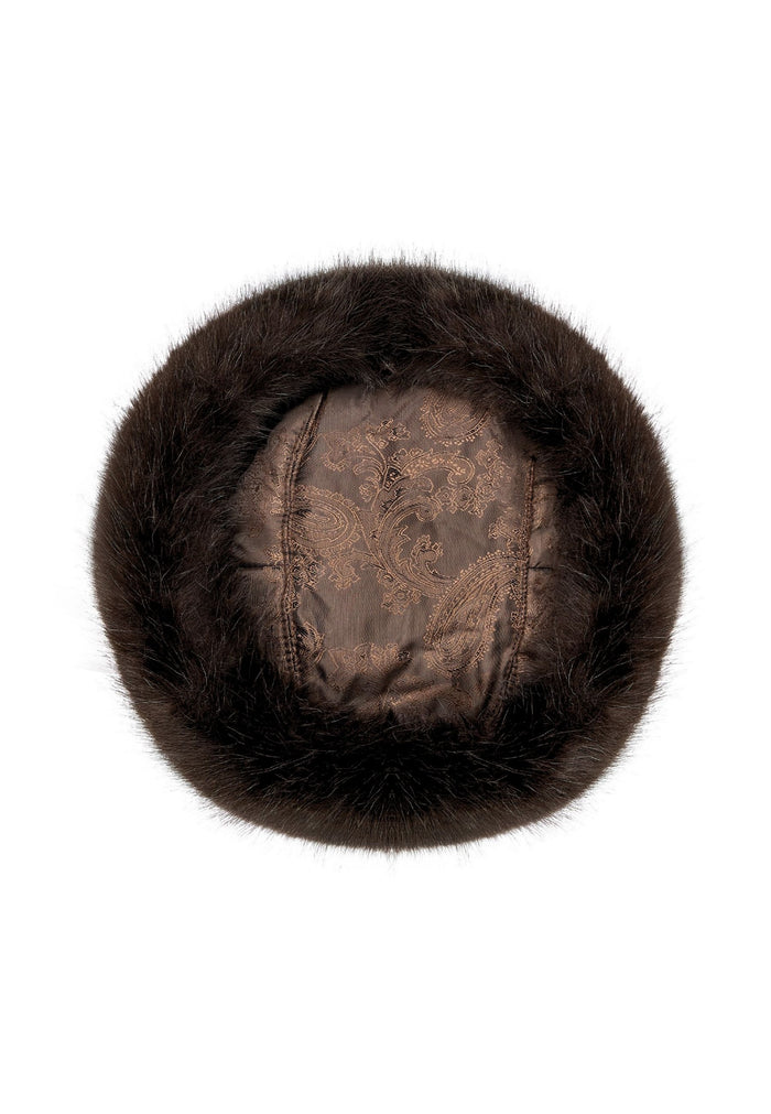 Faux Fur Winter Hat – Dark Brown