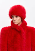 Faux Fur Winter Hat – Red
