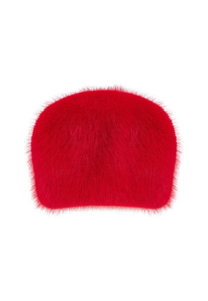 Faux Fur Winter Hat – Red