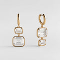 Felicity Crystal Drop Earrings - Gold Bezel