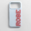 Fine Line Custom iPhone Case - Baby Blue/Red