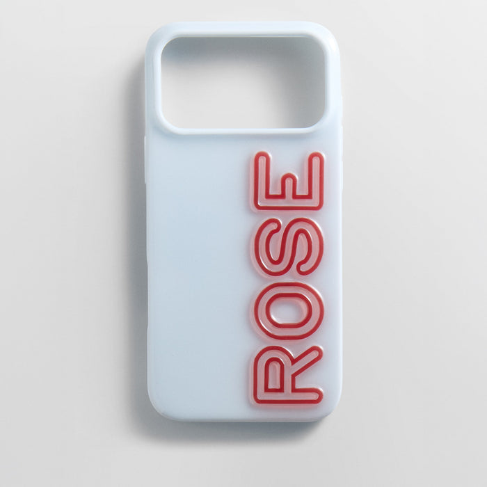 Fine Line Custom iPhone Case - Baby Blue/Red