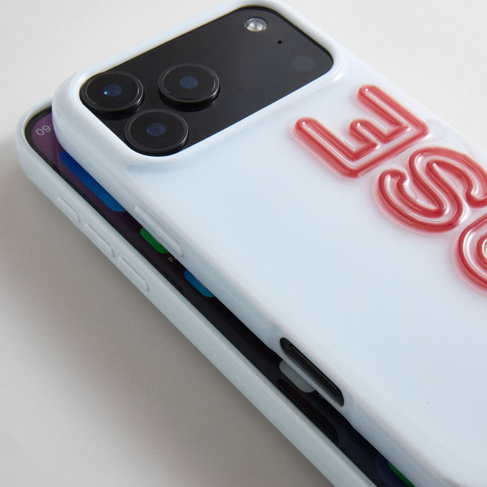 Fine Line Custom iPhone Case - Baby Blue/Red