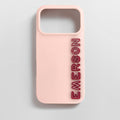 Fine Line Custom iPhone Case - Baby Pink/Maroon