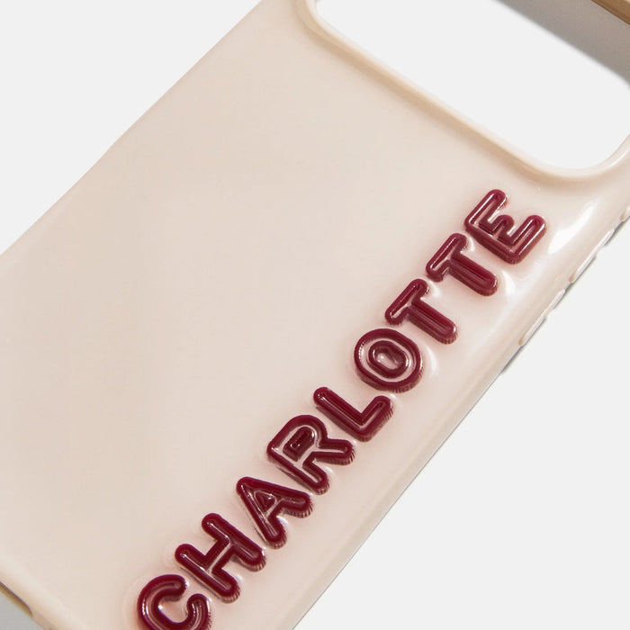 Fine Line Custom iPhone Case - Beige/Maroon