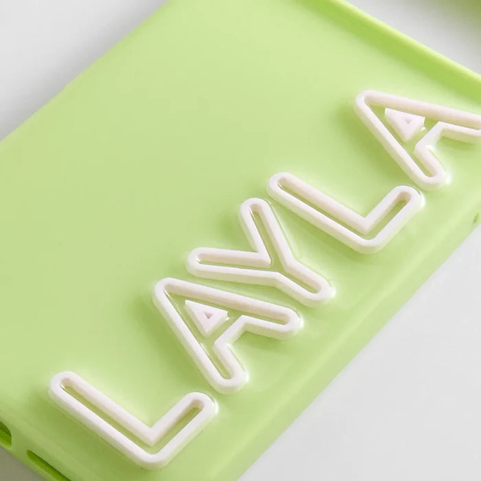 Fine Line Custom iPhone Case - Chartreuse/White