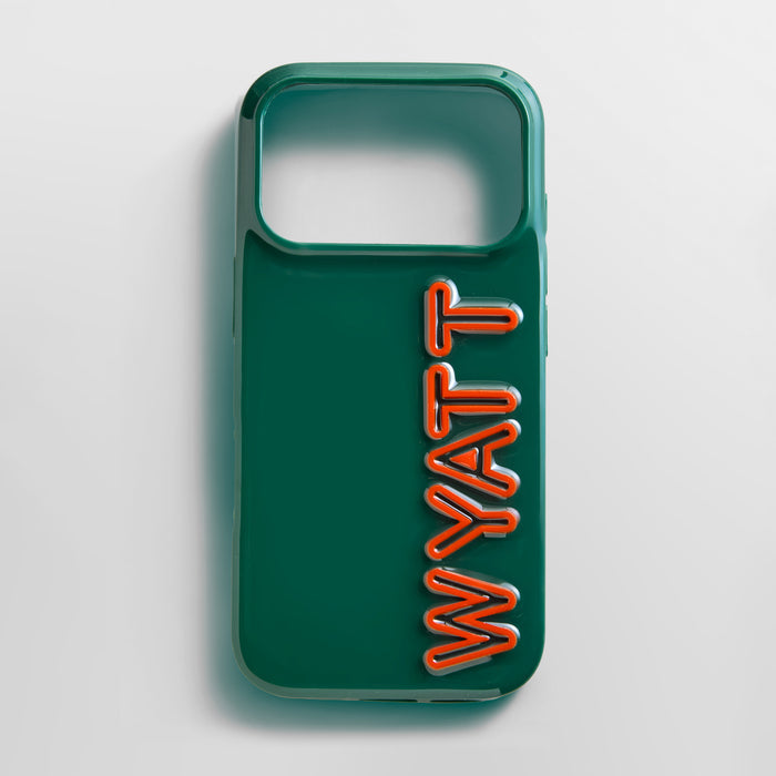 Fine Line Custom iPhone Case - Green/Orange