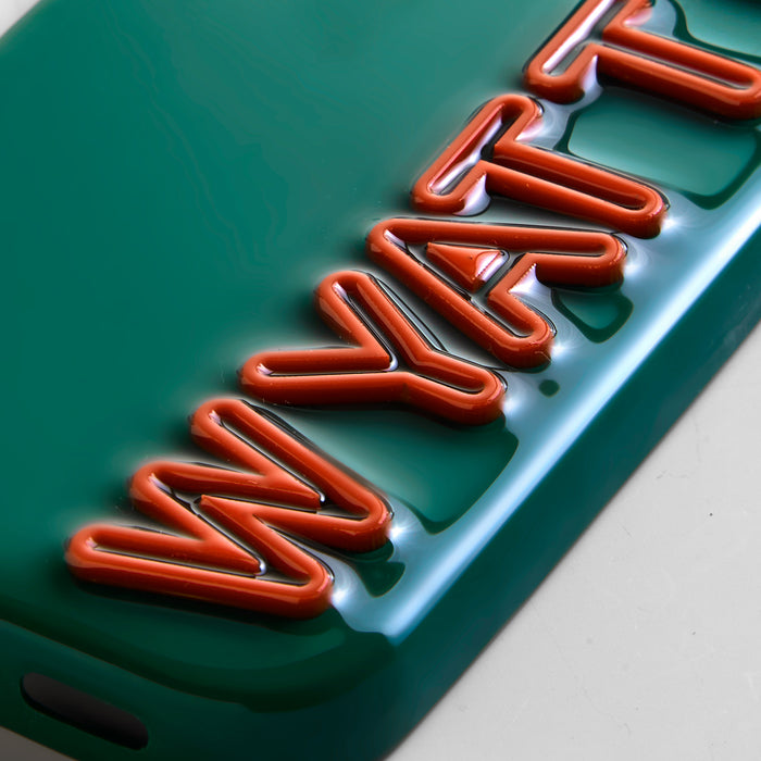 Fine Line Custom iPhone Case - Green/Orange