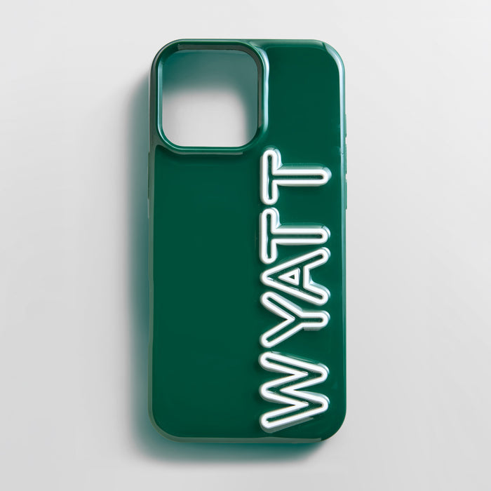 Fine Line Custom iPhone Case - Green/White
