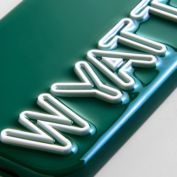 Fine Line Custom iPhone Case - Green/White
