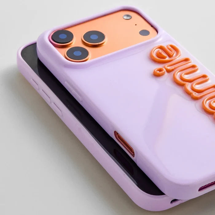 Fine Line Custom iPhone Case - Lavender/Orange