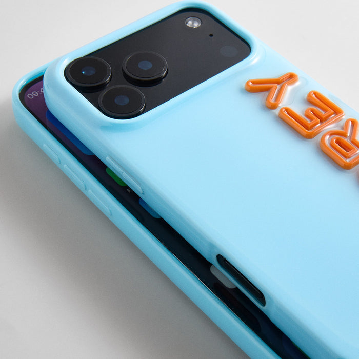 Fine Line Custom iPhone Case - Light Blue/Orange