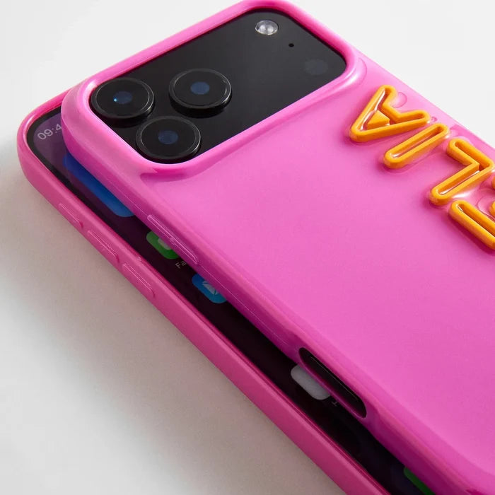 Fine Line Custom iPhone Case - Magenta/Yellow