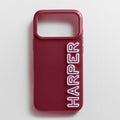 Fine Line Custom iPhone Case - Maroon/Baby Blue