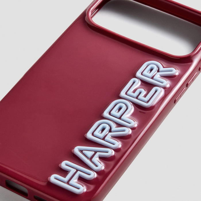 Fine Line Custom iPhone Case - Maroon/Baby Blue