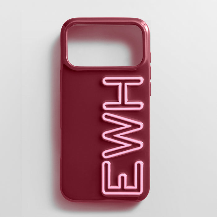 Fine Line Custom iPhone Case - Maroon/Light Pink