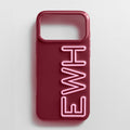 Fine Line Custom iPhone Case - Maroon/Light Pink