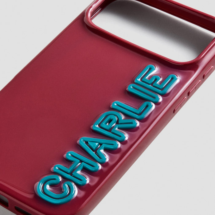Fine Line Custom iPhone Case - Maroon/Turquoise