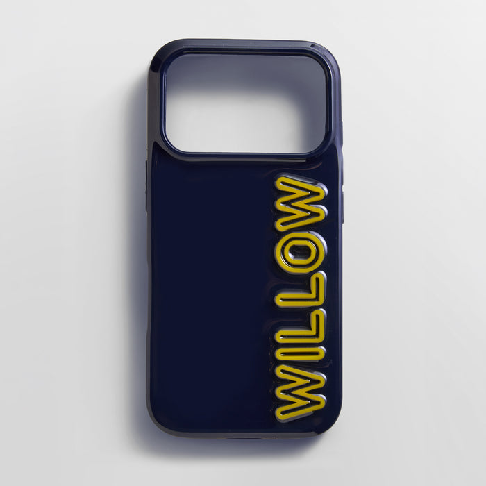 Fine Line Custom iPhone Case - Navy/Yellow