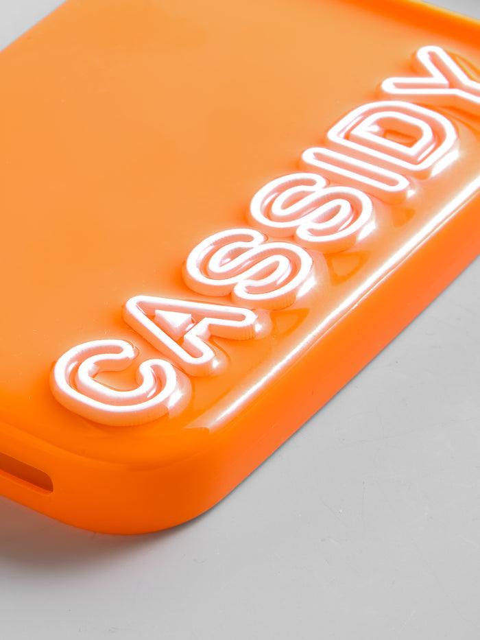 Fine Line Custom iPhone Case - Orange/White