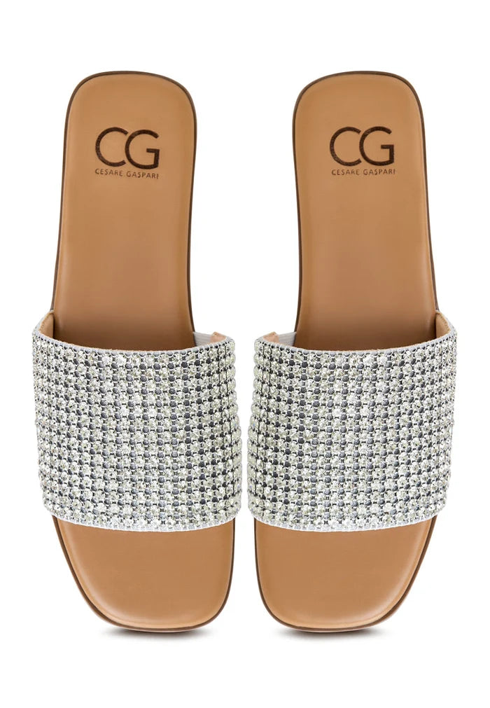 Flat Sole Slippers Izzy - Silver