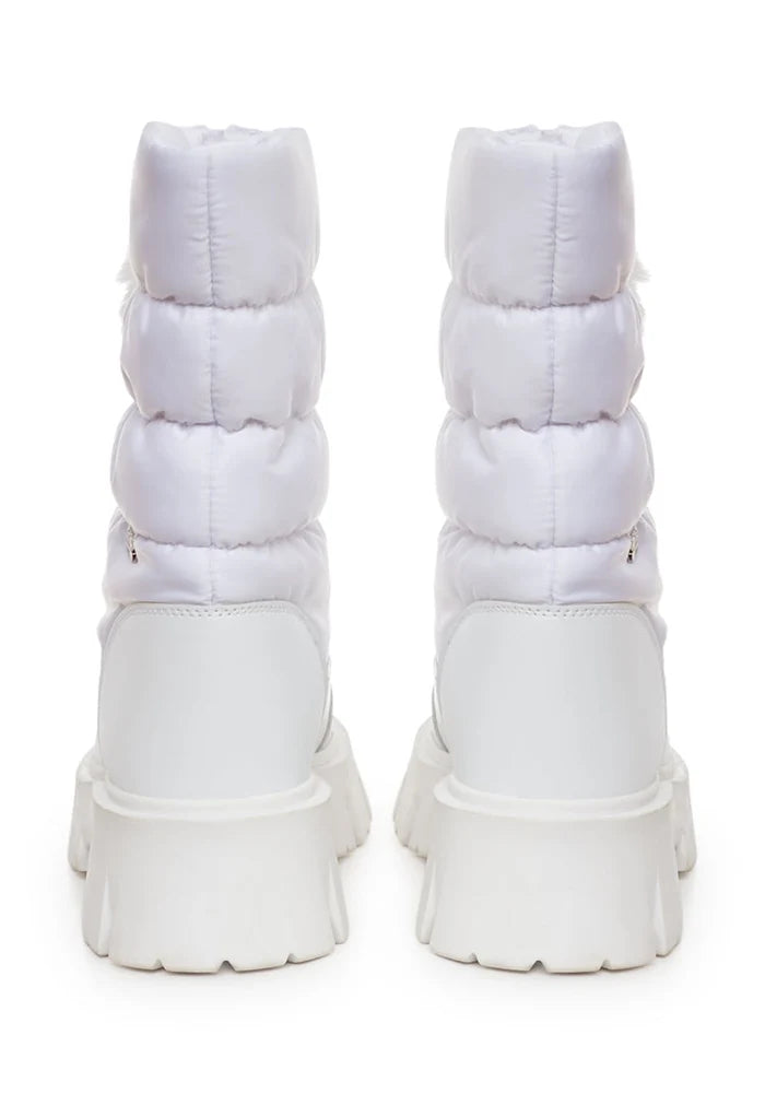 Fur-Trimmed Winter Boots - White