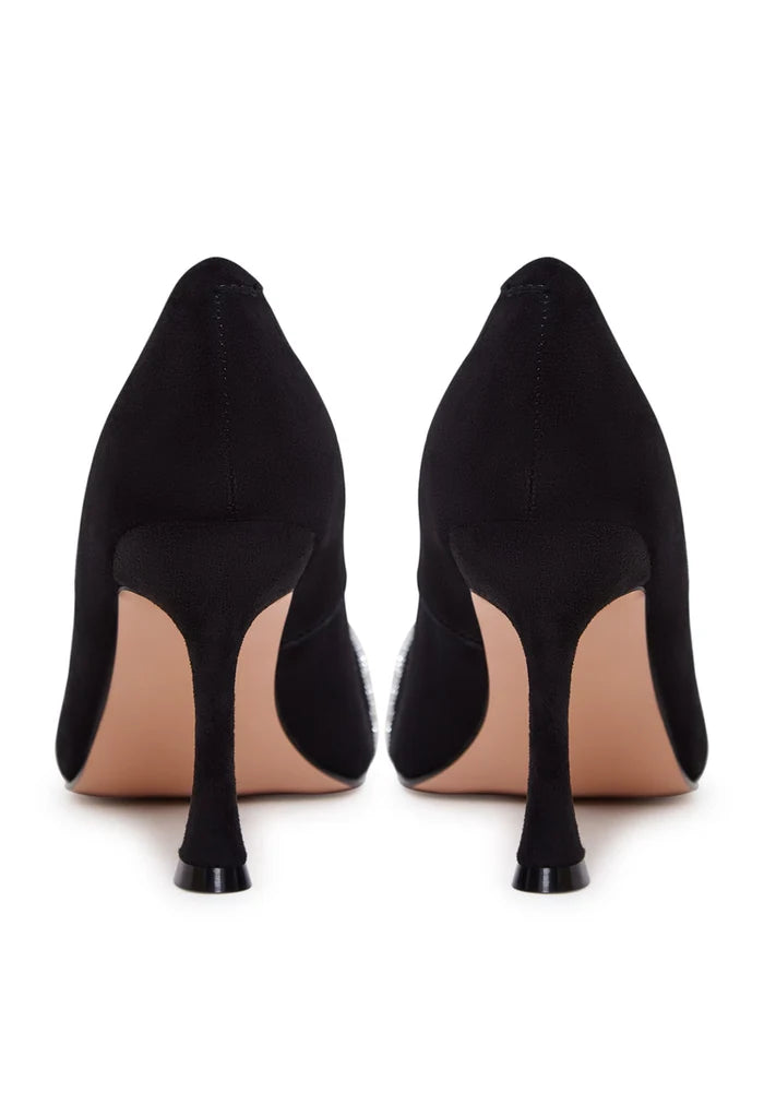 A sleek pair of high heel pumps in a trendy curve design, perfect for adding a touch of glamour to any outfit.