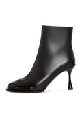 Gloss Cap Toe Stiletto Ankle Boots