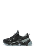 A pair of trendy fashion sneakers with a chunky sole and glossy finish, perfect for adding some height and style with platform design.