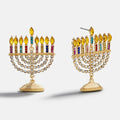 Glow Big Menorah Statement Earrings - Menorah