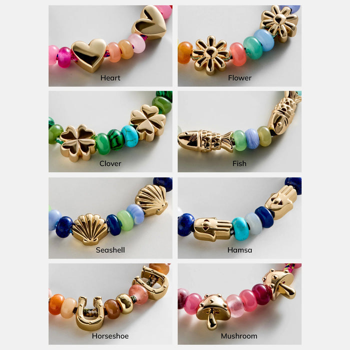 Happy Here Beaded Bracelet - Mushroom