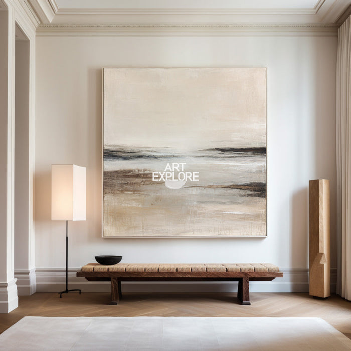 Natural Haze Landscape Wall Art | Large Textured Minimalist Canvas ArtExplore