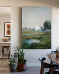 Modern Handmade Hazy Landscape Oil Wall Art for Living Room or Office | ArtExplore