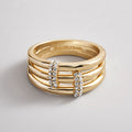 Helen Layered Ring - Gold/Pavé