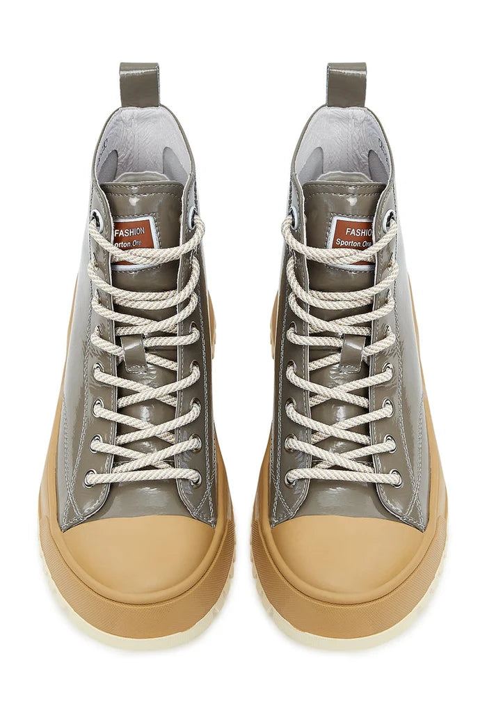 High-Top Patent Leather Boots