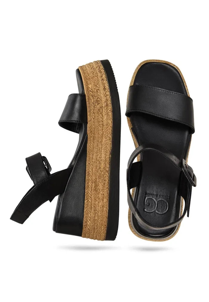 Horizon Woven Platform Sandals - Brown