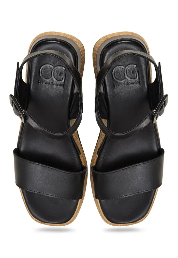 Horizon Woven Platform Sandals - Brown