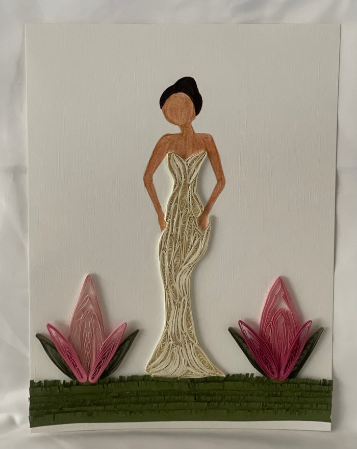Handcrafted Quilled Paper Art of a Lady