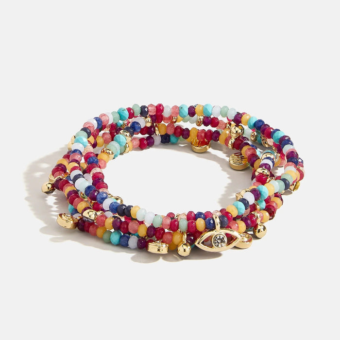 Indya Evil Eye Layered Bracelet Set - Multi