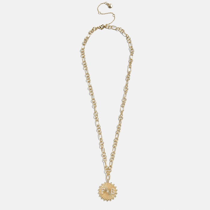 Initial Custom Medallion Necklace - Gold/Pavé