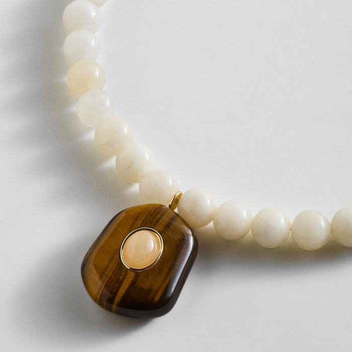 Janelle Semi-Precious Necklace - Ivory