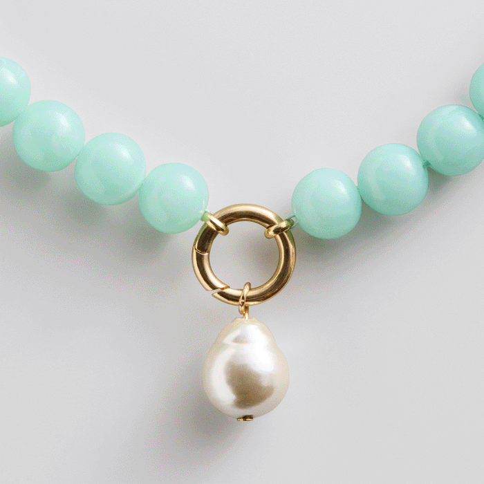 Janette Beaded Ring Necklace - Citrine